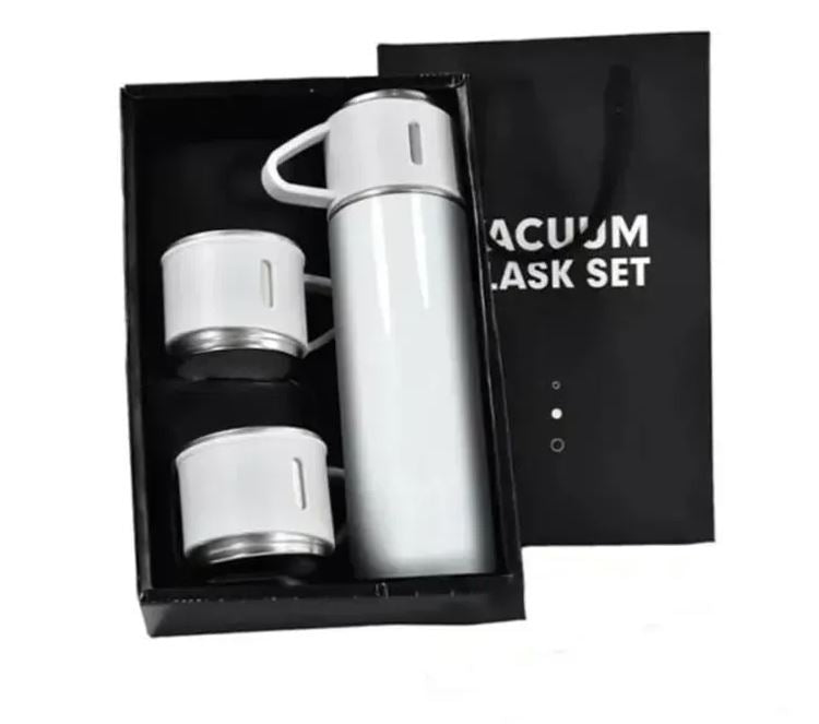 500ml Sublimation Vacuum Flask Gift Set Box With 3 Cups